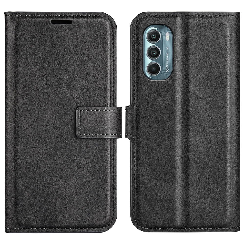 For Motorola Moto G Stylus 5G (2022) Non-slip Grip Textured PU Leather Cover Stand Function Magnetic Closure Flip Wallet Case