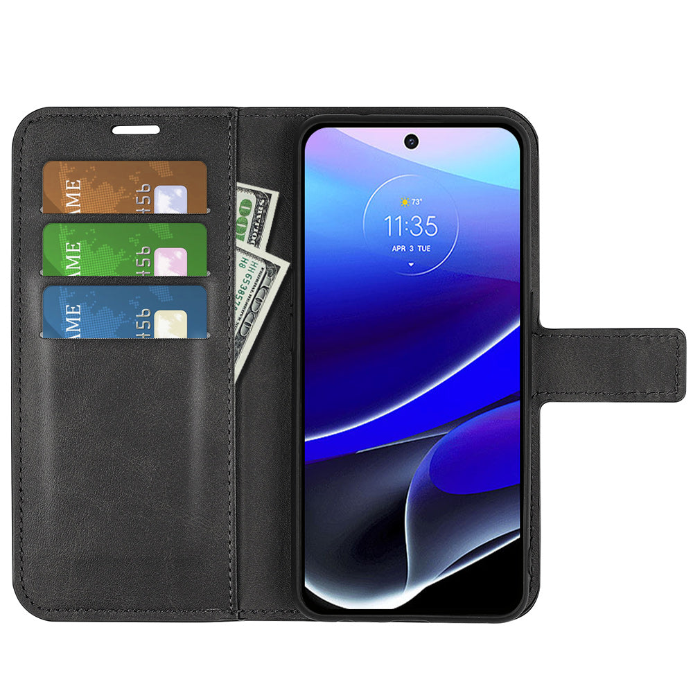 For Motorola Moto G Stylus 5G (2022) Non-slip Grip Textured PU Leather Cover Stand Function Magnetic Closure Flip Wallet Case