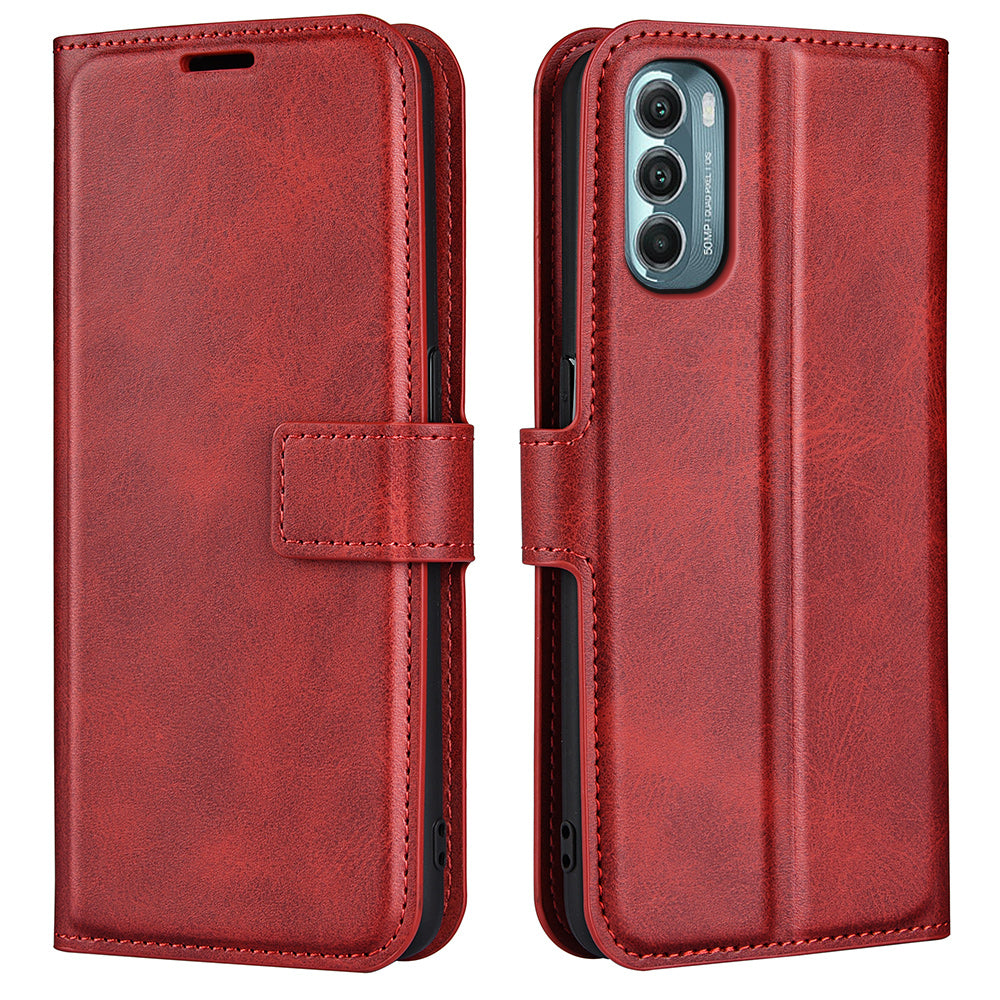 For Motorola Moto G Stylus 5G (2022) Non-slip Grip Textured PU Leather Cover Stand Function Magnetic Closure Flip Wallet Case