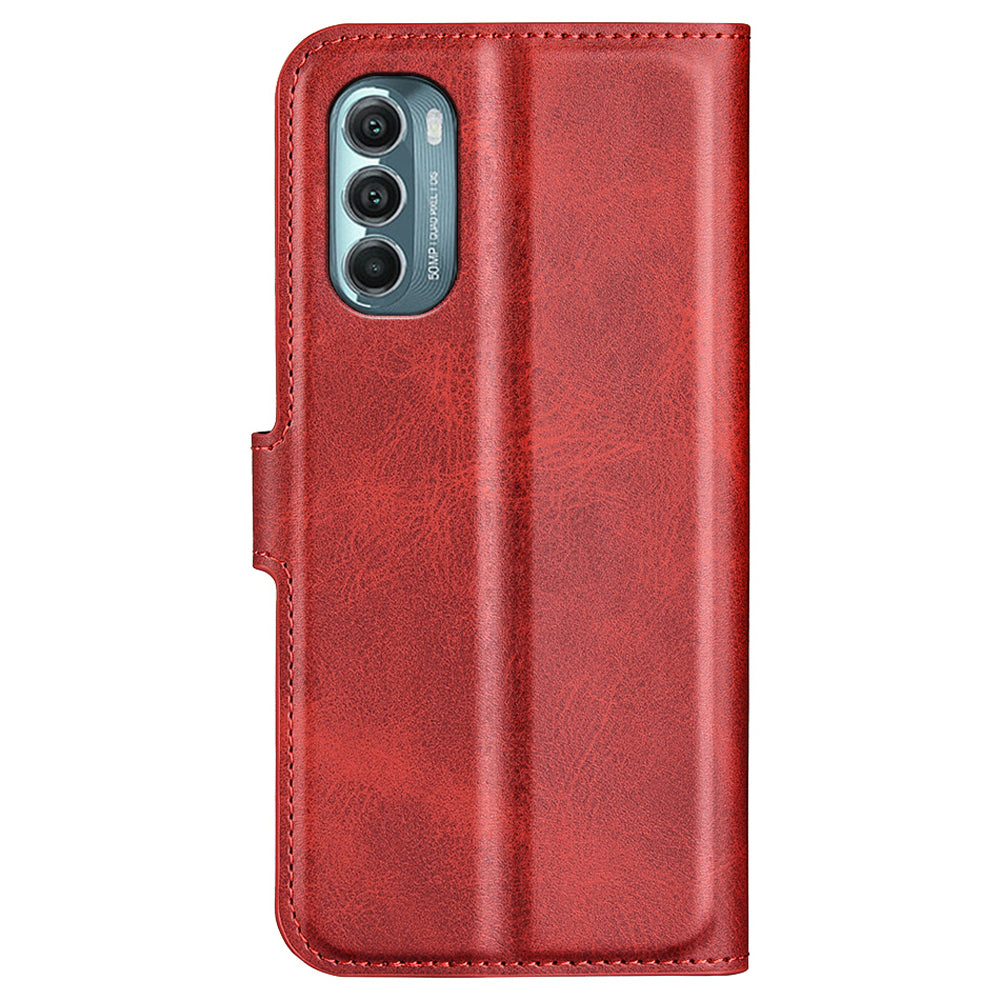 For Motorola Moto G Stylus 5G (2022) Non-slip Grip Textured PU Leather Cover Stand Function Magnetic Closure Flip Wallet Case