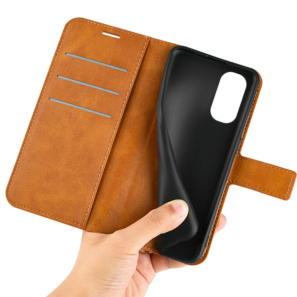 For Motorola Moto G Stylus 5G (2022) Non-slip Grip Textured PU Leather Cover Stand Function Magnetic Closure Flip Wallet Case