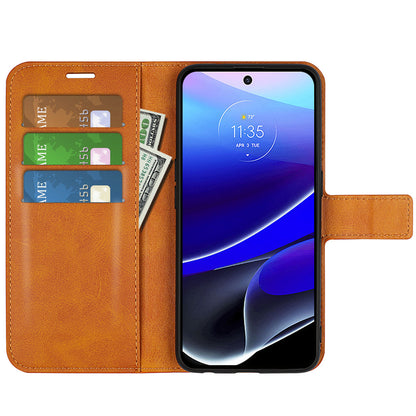 For Motorola Moto G Stylus 5G (2022) Non-slip Grip Textured PU Leather Cover Stand Function Magnetic Closure Flip Wallet Case