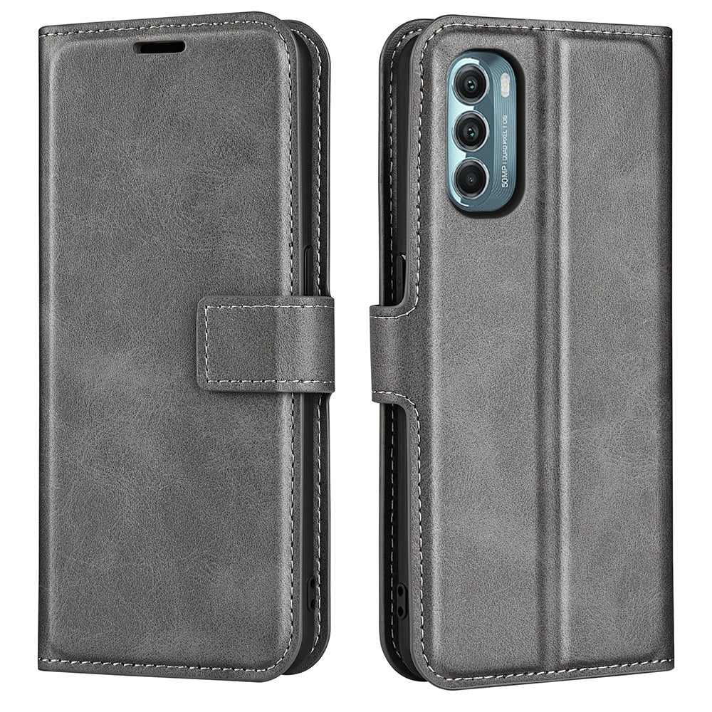 For Motorola Moto G Stylus 5G (2022) Non-slip Grip Textured PU Leather Cover Stand Function Magnetic Closure Flip Wallet Case