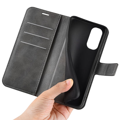 For Motorola Moto G Stylus 5G (2022) Non-slip Grip Textured PU Leather Cover Stand Function Magnetic Closure Flip Wallet Case