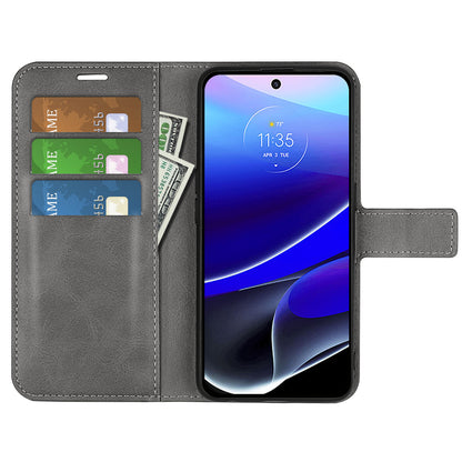 For Motorola Moto G Stylus 5G (2022) Non-slip Grip Textured PU Leather Cover Stand Function Magnetic Closure Flip Wallet Case