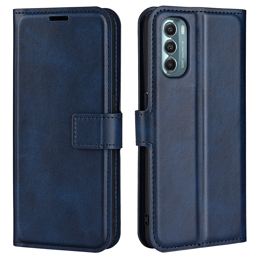 For Motorola Moto G Stylus 5G (2022) Non-slip Grip Textured PU Leather Cover Stand Function Magnetic Closure Flip Wallet Case