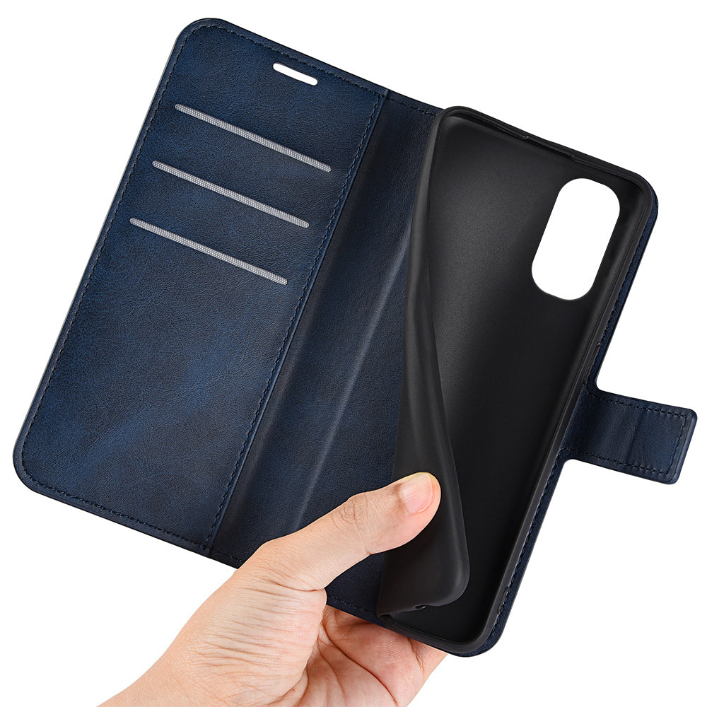 For Motorola Moto G Stylus 5G (2022) Non-slip Grip Textured PU Leather Cover Stand Function Magnetic Closure Flip Wallet Case