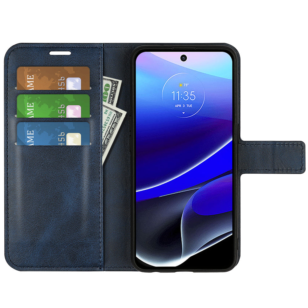 For Motorola Moto G Stylus 5G (2022) Non-slip Grip Textured PU Leather Cover Stand Function Magnetic Closure Flip Wallet Case