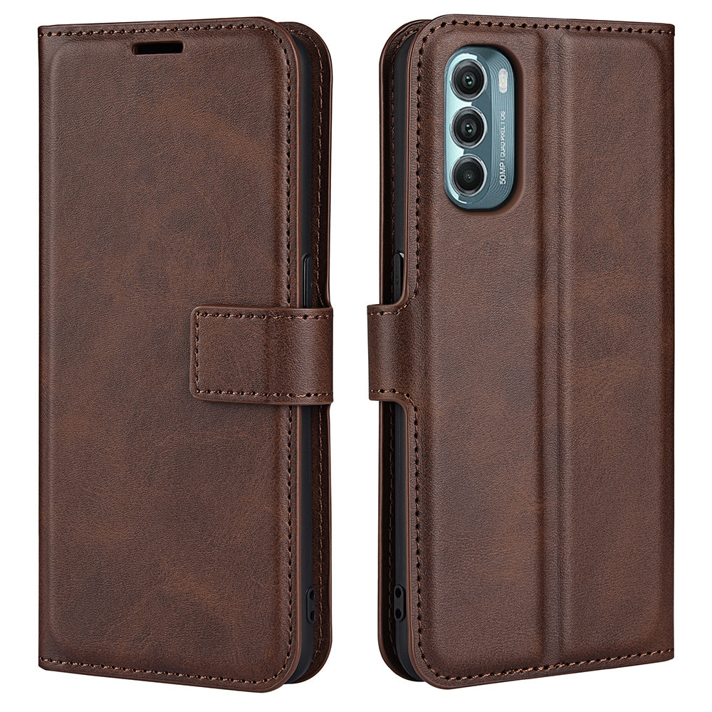 For Motorola Moto G Stylus 5G (2022) Non-slip Grip Textured PU Leather Cover Stand Function Magnetic Closure Flip Wallet Case