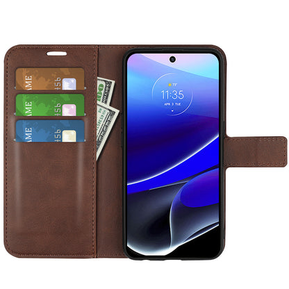 For Motorola Moto G Stylus 5G (2022) Non-slip Grip Textured PU Leather Cover Stand Function Magnetic Closure Flip Wallet Case