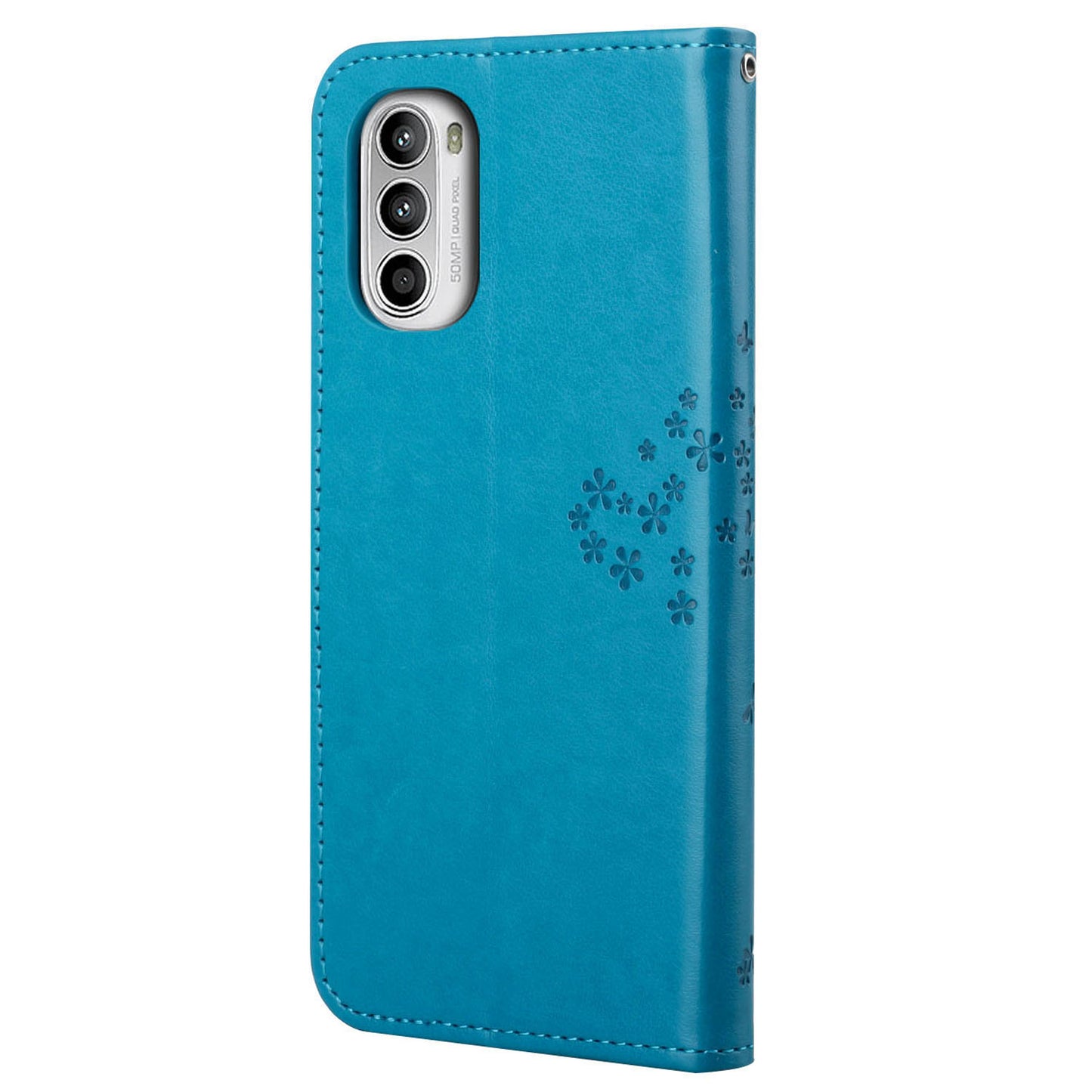 For Motorola Moto G52 4G Anti-scratch Anti-drop PU Leather Phone Cover Owl Tree Pattern Imprinted Wallet Style Stand Case with Wrist Strap