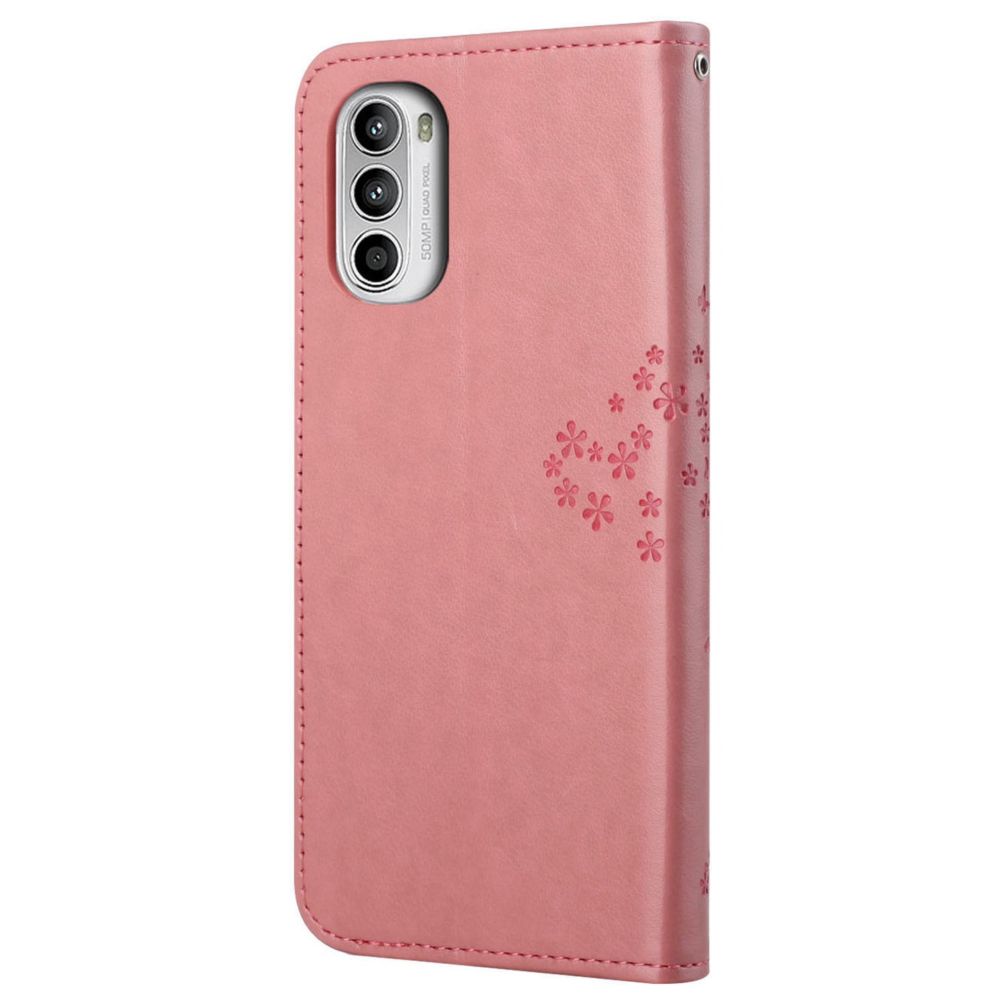 For Motorola Moto G52 4G Anti-scratch Anti-drop PU Leather Phone Cover Owl Tree Pattern Imprinted Wallet Style Stand Case with Wrist Strap