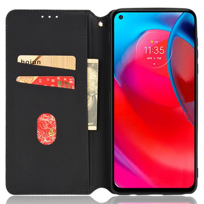 Cell Phone Case for Motorola Moto G Stylus 5G (2021), Imprinted Rhombus Pattern PU Leather Stand Magnetic Auto Closure Wallet Phone Shell