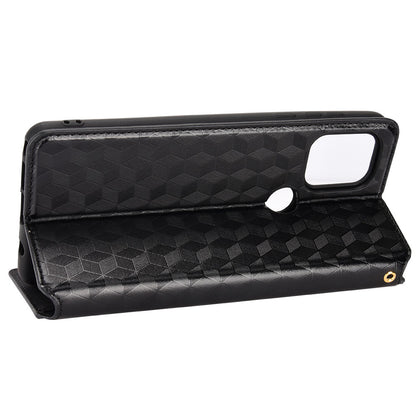 Cell Phone Case for Motorola Moto G Stylus 5G (2021), Imprinted Rhombus Pattern PU Leather Stand Magnetic Auto Closure Wallet Phone Shell