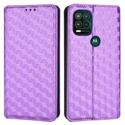 Cell Phone Case for Motorola Moto G Stylus 5G (2021), Imprinted Rhombus Pattern PU Leather Stand Magnetic Auto Closure Wallet Phone Shell