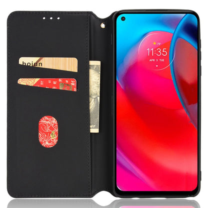 Cell Phone Case for Motorola Moto G Stylus 5G (2021), Imprinted Rhombus Pattern PU Leather Stand Magnetic Auto Closure Wallet Phone Shell