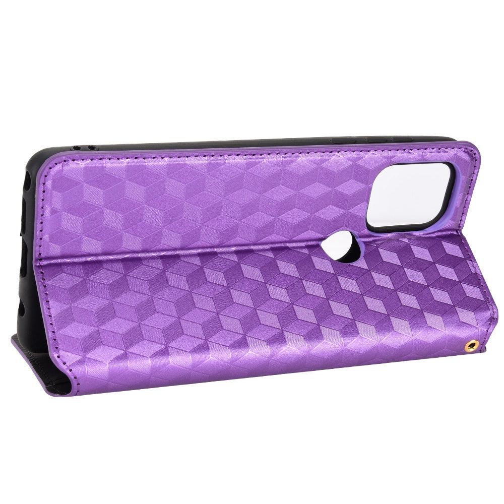Cell Phone Case for Motorola Moto G Stylus 5G (2021), Imprinted Rhombus Pattern PU Leather Stand Magnetic Auto Closure Wallet Phone Shell