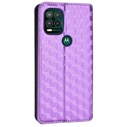 Cell Phone Case for Motorola Moto G Stylus 5G (2021), Imprinted Rhombus Pattern PU Leather Stand Magnetic Auto Closure Wallet Phone Shell
