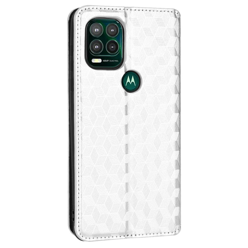 Cell Phone Case for Motorola Moto G Stylus 5G (2021), Imprinted Rhombus Pattern PU Leather Stand Magnetic Auto Closure Wallet Phone Shell