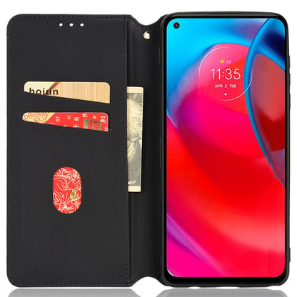 Cell Phone Case for Motorola Moto G Stylus 5G (2021), Imprinted Rhombus Pattern PU Leather Stand Magnetic Auto Closure Wallet Phone Shell