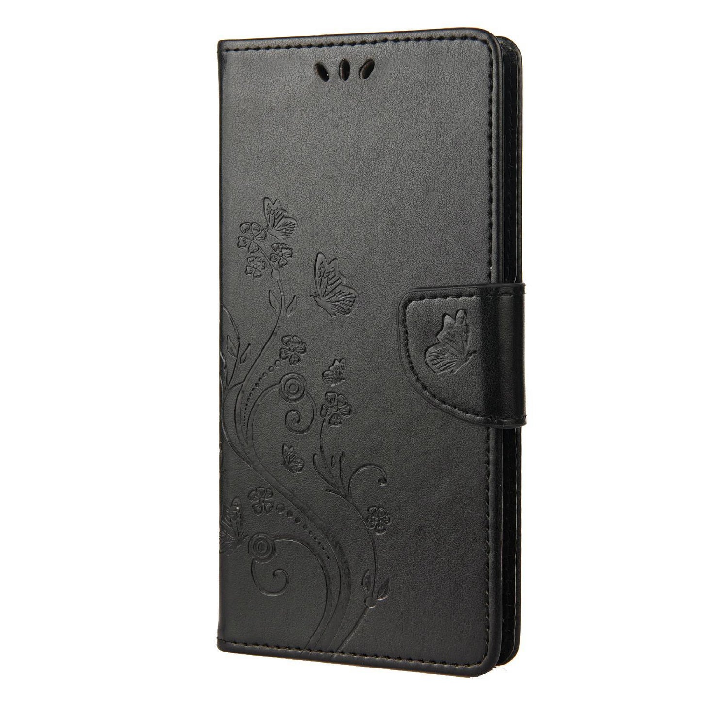 For Motorola Moto G52 4G PU Leather Imprinted Butterfly Flower Pattern Case Wrist Strap Stand Magnetic Closure Wallet Book Flip Cover