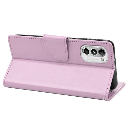 For Motorola Moto G52 4G PU Leather Imprinted Butterfly Flower Pattern Case Wrist Strap Stand Magnetic Closure Wallet Book Flip Cover