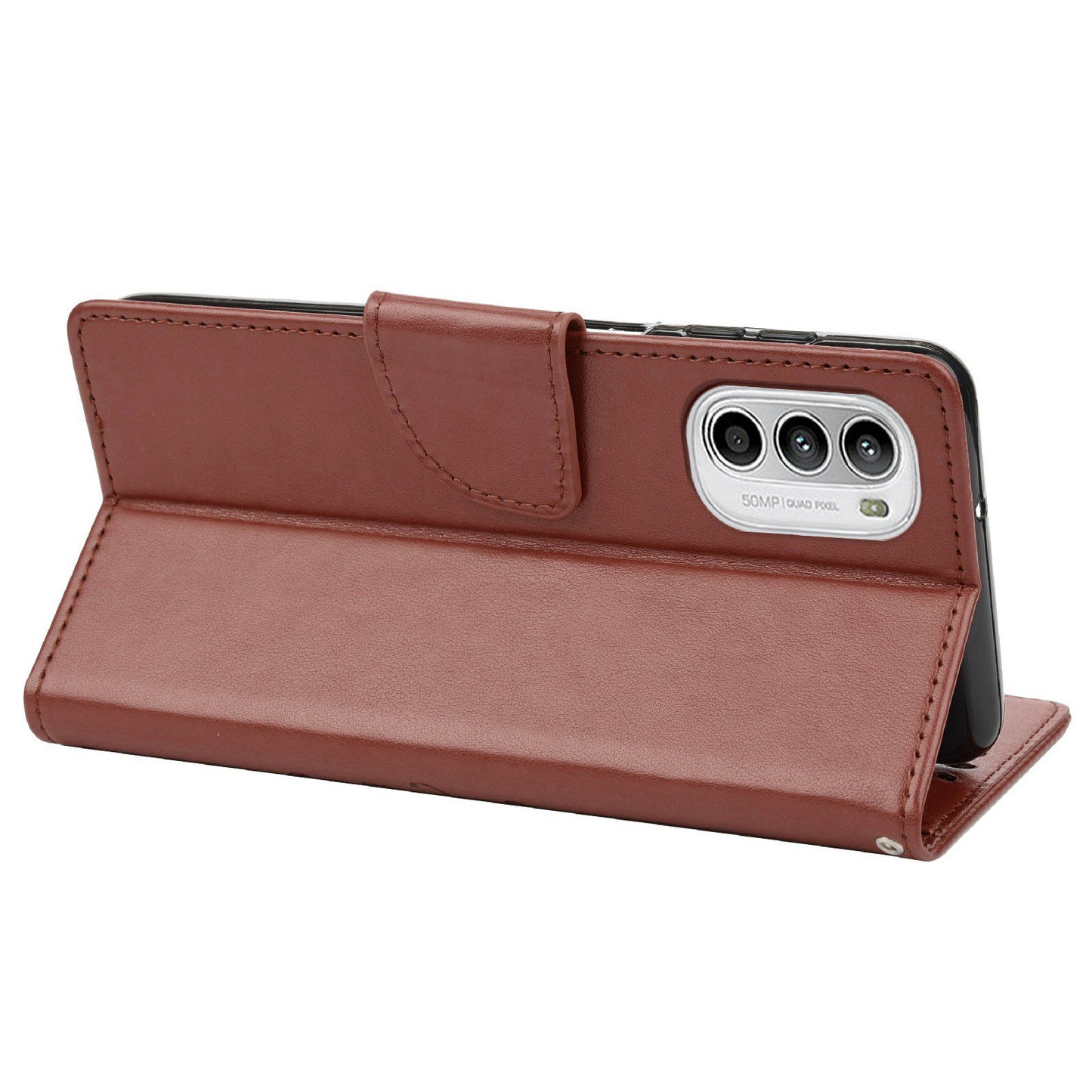 For Motorola Moto G52 4G PU Leather Imprinted Butterfly Flower Pattern Case Wrist Strap Stand Magnetic Closure Wallet Book Flip Cover