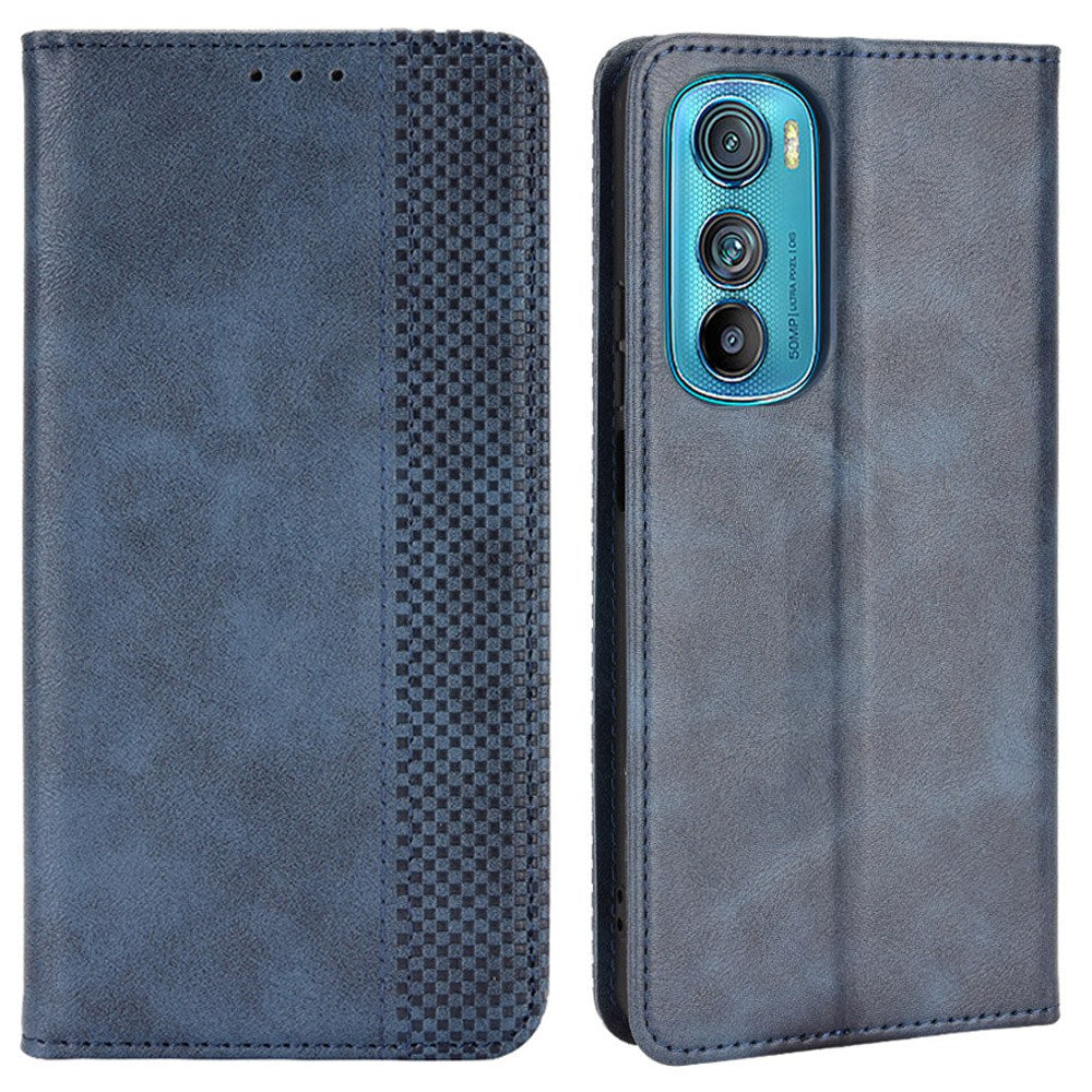 Retro Surface Auto-Absorbed Leather Phone Cover for Motorola Edge 30, Folio Flip Wallet Folding Stand Case Phone Accessory