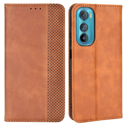 Retro Surface Auto-Absorbed Leather Phone Cover for Motorola Edge 30, Folio Flip Wallet Folding Stand Case Phone Accessory