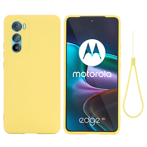 For Motorola Edge 30 5G Liquid Silicone Shockproof Protective Phone Case Soft Microfiber Lining Cushion Anti-Scratch Cover