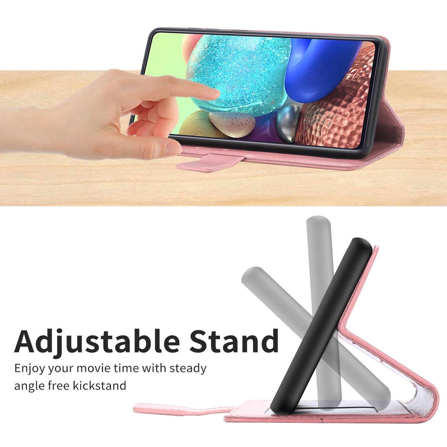 Shockproof Phone Case For Oppo A57 4G / A57 (2022) 5G / A77 5G / 4G / Realme Narzo 50 5G, HT01 Wallet Stand Imprinted Y-Shaped Lines PU Leather Cover with Strap