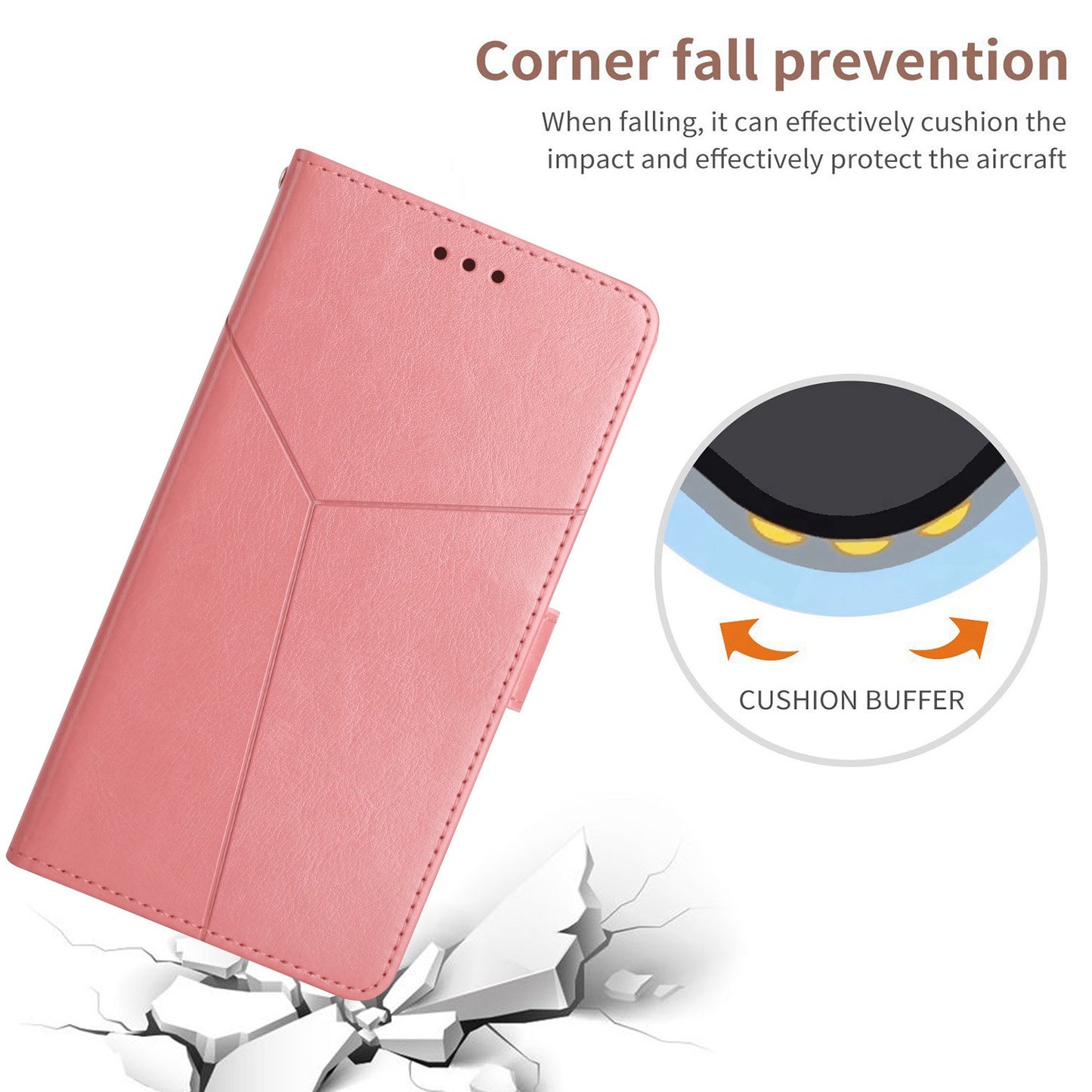 Shockproof Phone Case For Oppo A57 4G / A57 (2022) 5G / A77 5G / 4G / Realme Narzo 50 5G, HT01 Wallet Stand Imprinted Y-Shaped Lines PU Leather Cover with Strap
