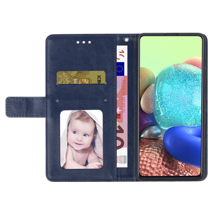 Shockproof Phone Case For Oppo A57 4G / A57 (2022) 5G / A77 5G / 4G / Realme Narzo 50 5G, HT01 Wallet Stand Imprinted Y-Shaped Lines PU Leather Cover with Strap