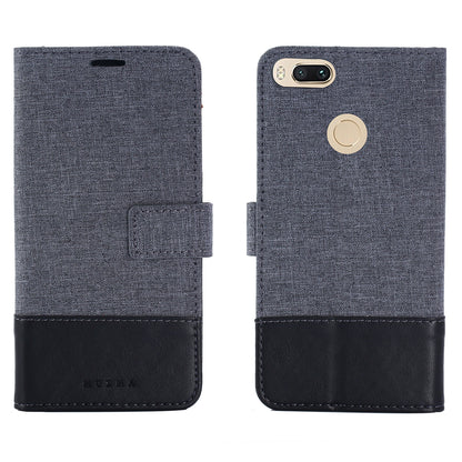 MUXMA PU Leather Canvas Splicing Wallet Stand Case for Xiaomi Mi A1 / 5X