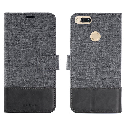 MUXMA PU Leather Canvas Splicing Wallet Stand Case for Xiaomi Mi A1 / 5X