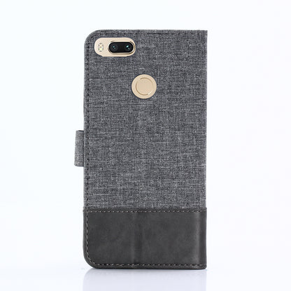 MUXMA PU Leather Canvas Splicing Wallet Stand Case for Xiaomi Mi A1 / 5X