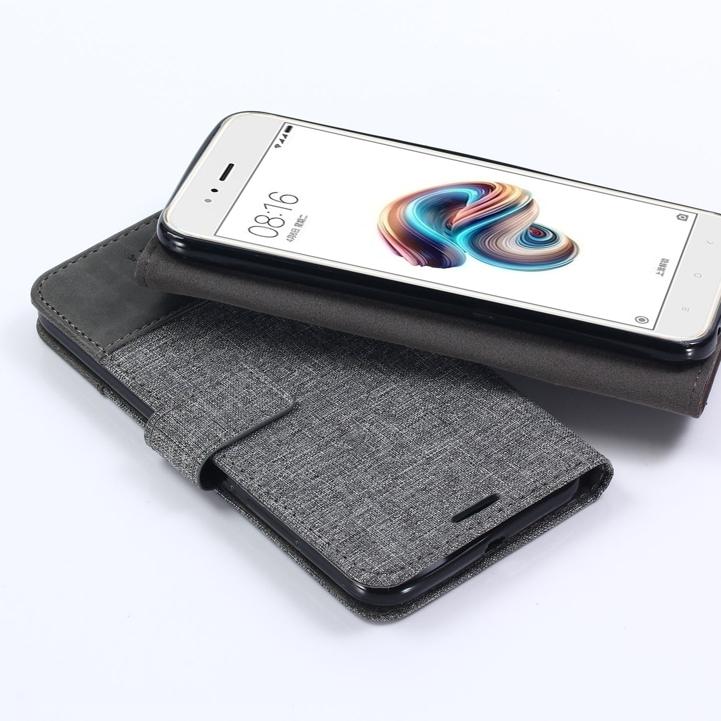 MUXMA PU Leather Canvas Splicing Wallet Stand Case for Xiaomi Mi A1 / 5X