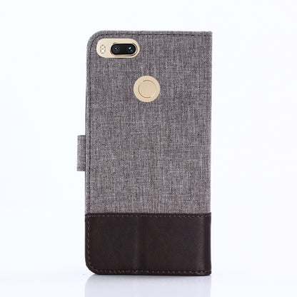 MUXMA PU Leather Canvas Splicing Wallet Stand Case for Xiaomi Mi A1 / 5X