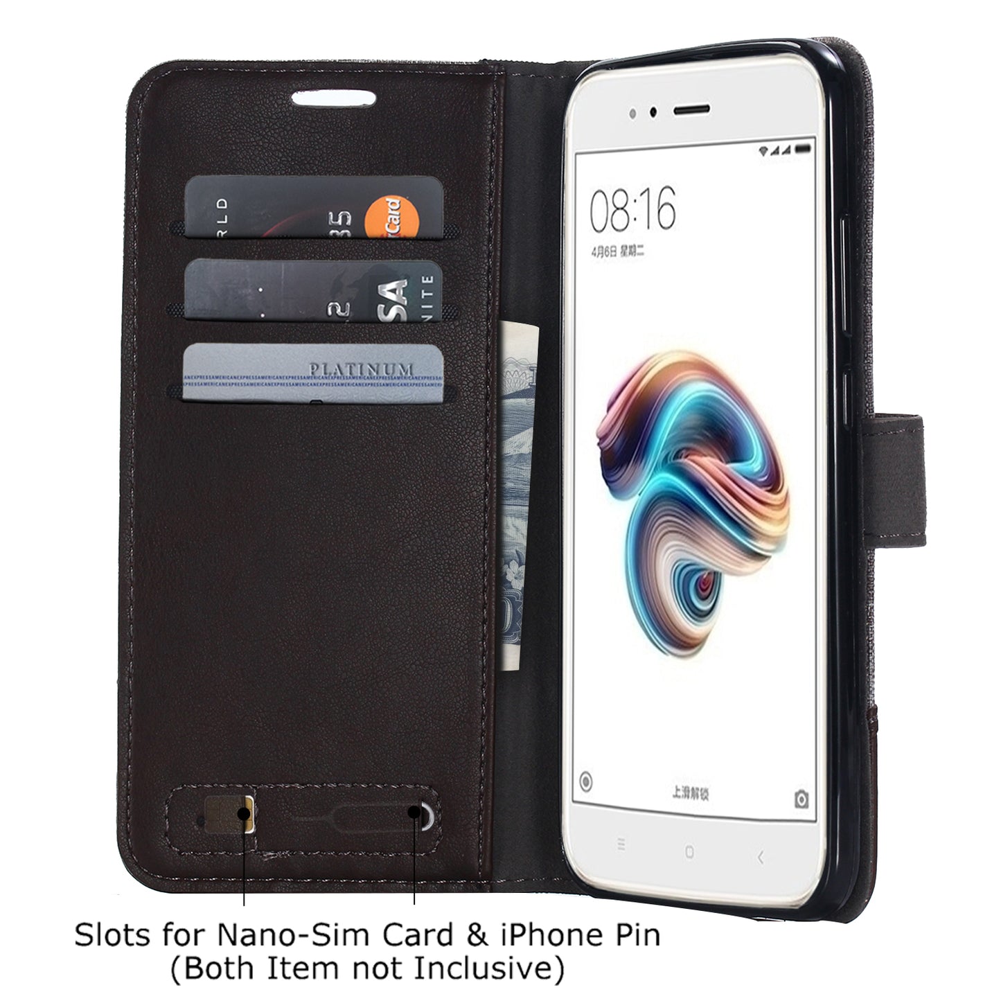 MUXMA PU Leather Canvas Splicing Wallet Stand Case for Xiaomi Mi A1 / 5X