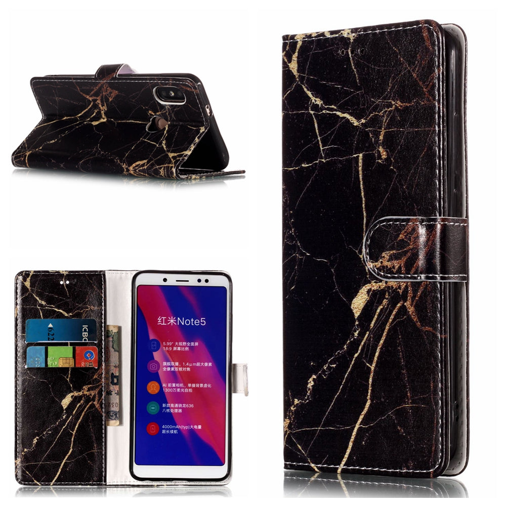 Pattern Printing Wallet Stand Leather Case for Xiaomi Redmi Note 5 Pro (Dual Camera) / Redmi Note 5 (China)