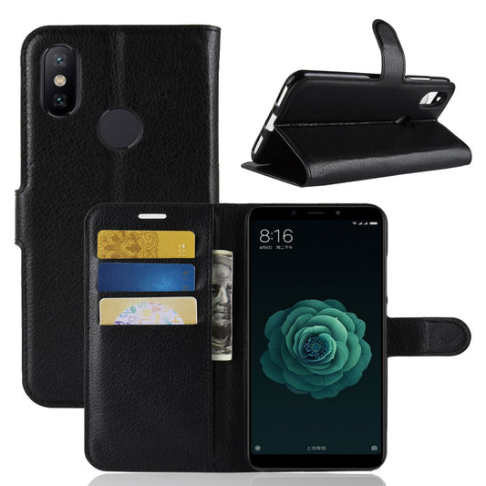 Litchi Skin Wallet Leather Stand Case for Xiaomi Mi A2 / Mi 6X
