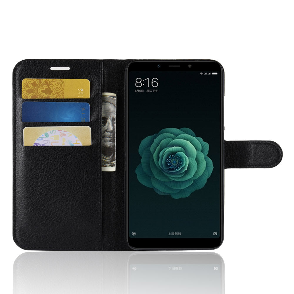 Litchi Skin Wallet Leather Stand Case for Xiaomi Mi A2 / Mi 6X