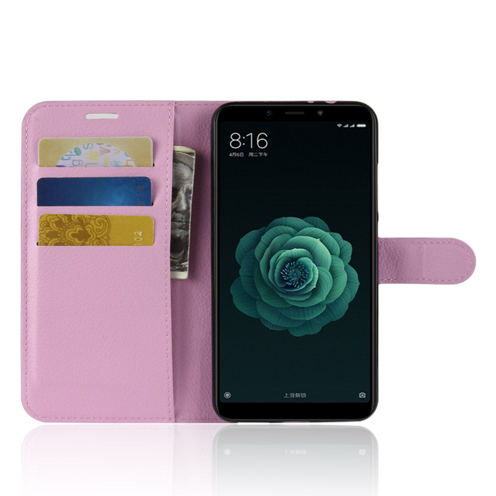 Litchi Skin Wallet Leather Stand Case for Xiaomi Mi A2 / Mi 6X