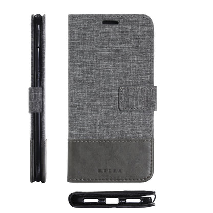MUXMA PU Leather Canvas Splicing Wallet Stand Cover for Xiaomi Mi A2 / Mi 6X