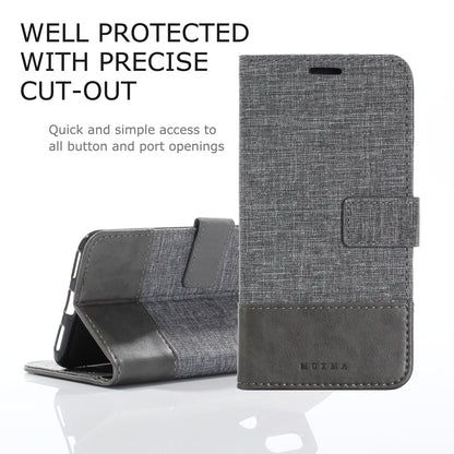 MUXMA PU Leather Canvas Splicing Wallet Stand Cover for Xiaomi Mi A2 / Mi 6X
