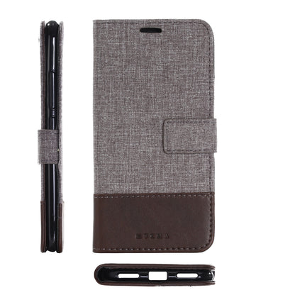 MUXMA PU Leather Canvas Splicing Wallet Stand Cover for Xiaomi Mi A2 / Mi 6X
