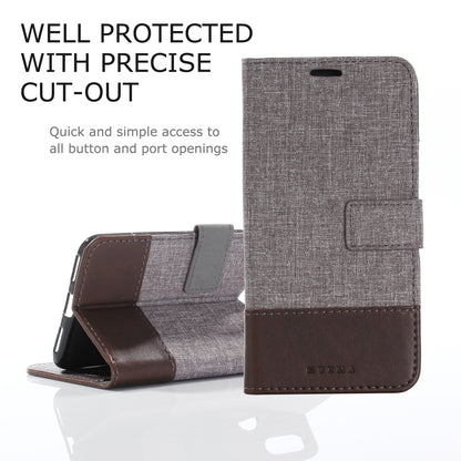 MUXMA PU Leather Canvas Splicing Wallet Stand Cover for Xiaomi Mi A2 / Mi 6X