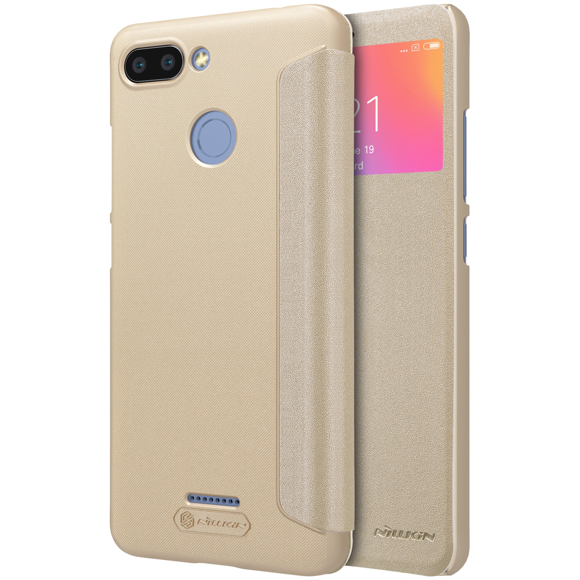 NILLKIN Sparkle Series View Window Leather Phone Cover Shell for Xiaomi Redmi 6 (Dual Camera: 12MP+5MP)