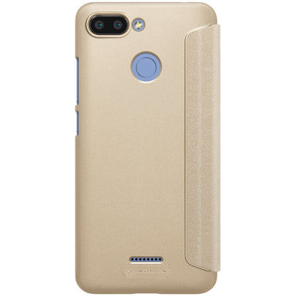 NILLKIN Sparkle Series View Window Leather Phone Cover Shell for Xiaomi Redmi 6 (Dual Camera: 12MP+5MP)