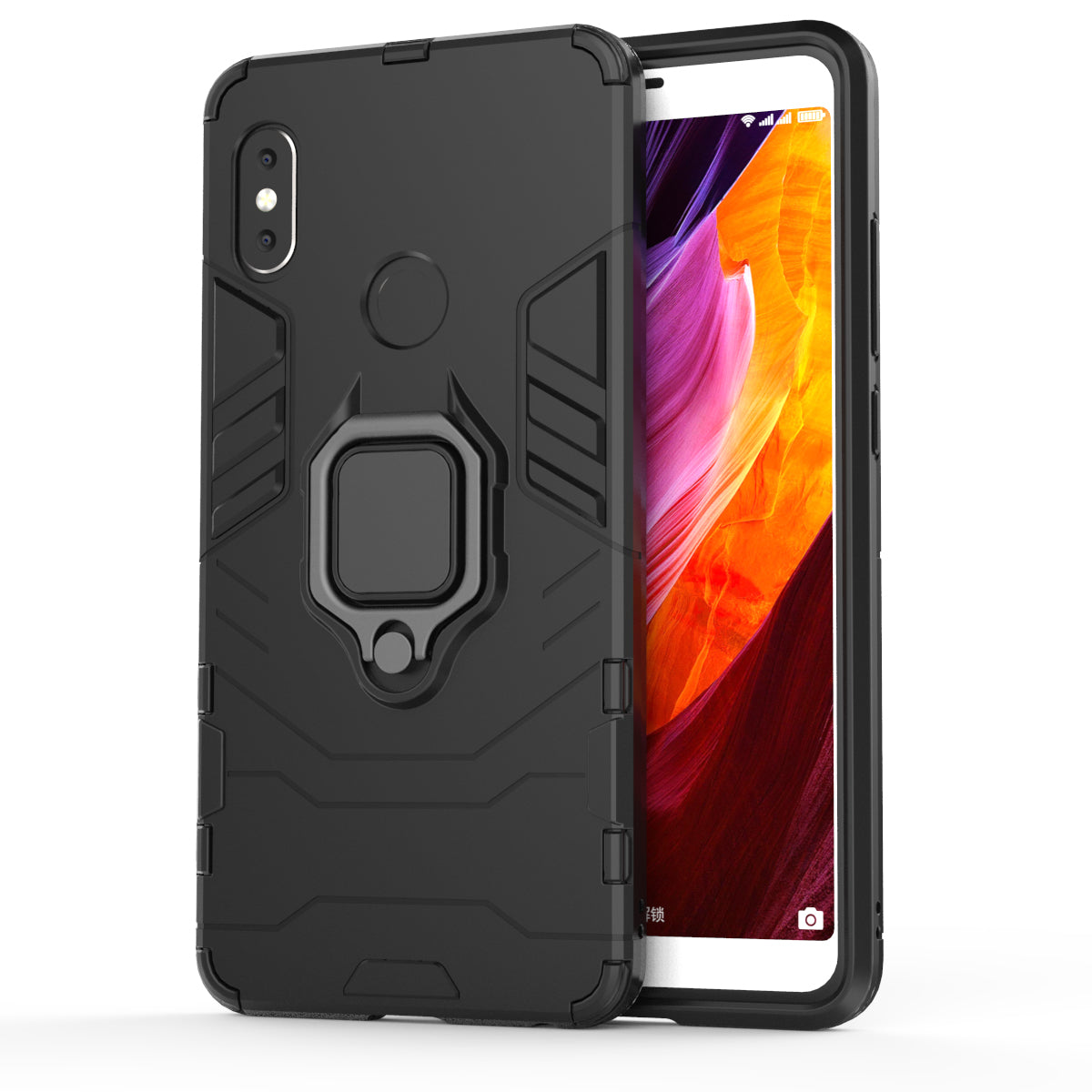 TPU + PC Hybrid Case with Finger Ring Kickstand for Xiaomi Redmi Note 5 Pro (Dual Camera) / Redmi Note 5 (China)